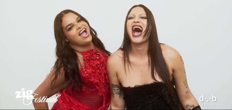 Katy da Voz e Palladino Proibida, integrantes das Abusadas, em foto para o deepbeep.